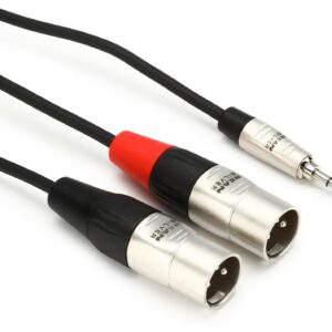 Hosa HMX-003Y Pro 3.5 mm TRS to Dual XLR3M. 3ft