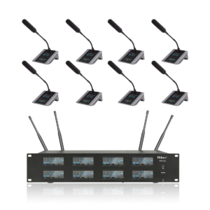 Hiberr WM-E80 8 Channels UHF Wireless Conference gooseneck Microphone  System